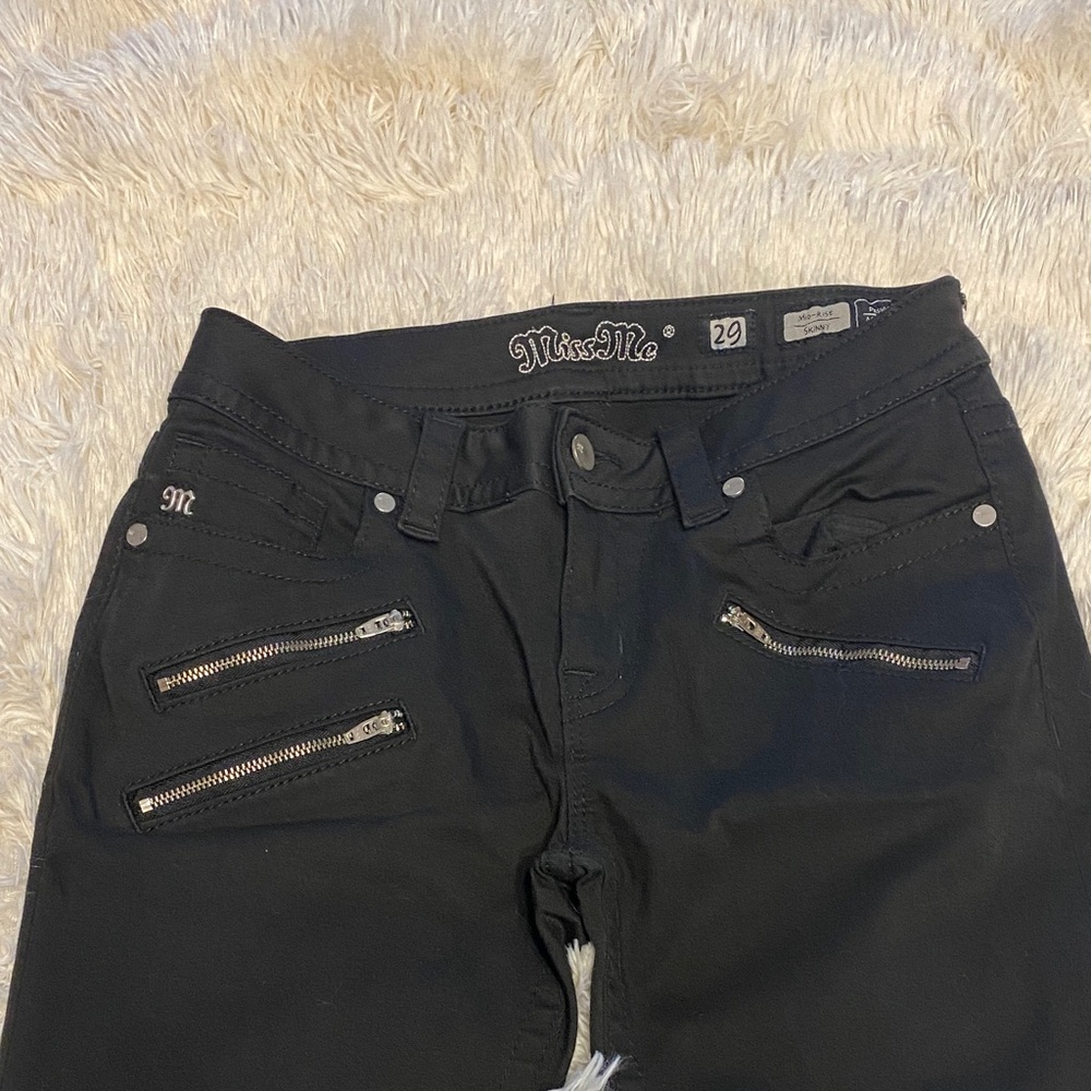 Miss Me Women's Black Skinny Jeans with Zipper Details